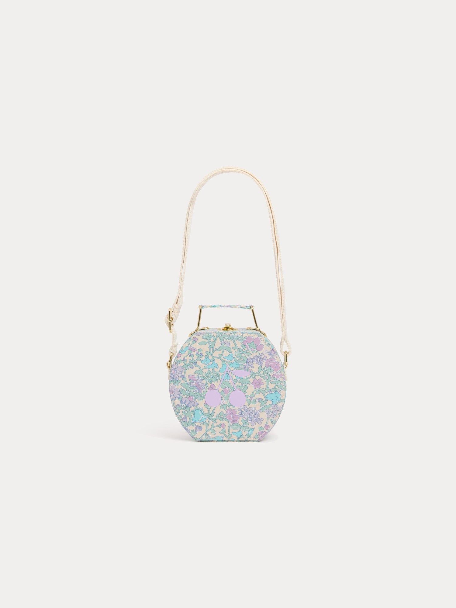 Sac valise en tissu Liberty imprimé cerises en coton biologique