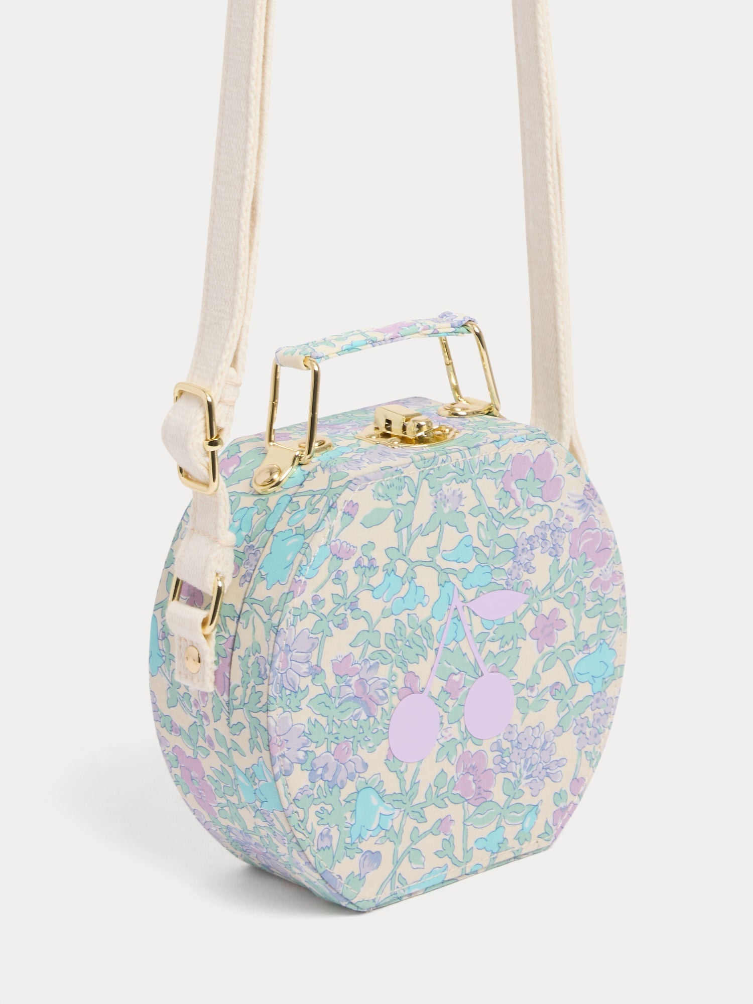 Sac valise en tissu Liberty imprimé cerises en coton biologique