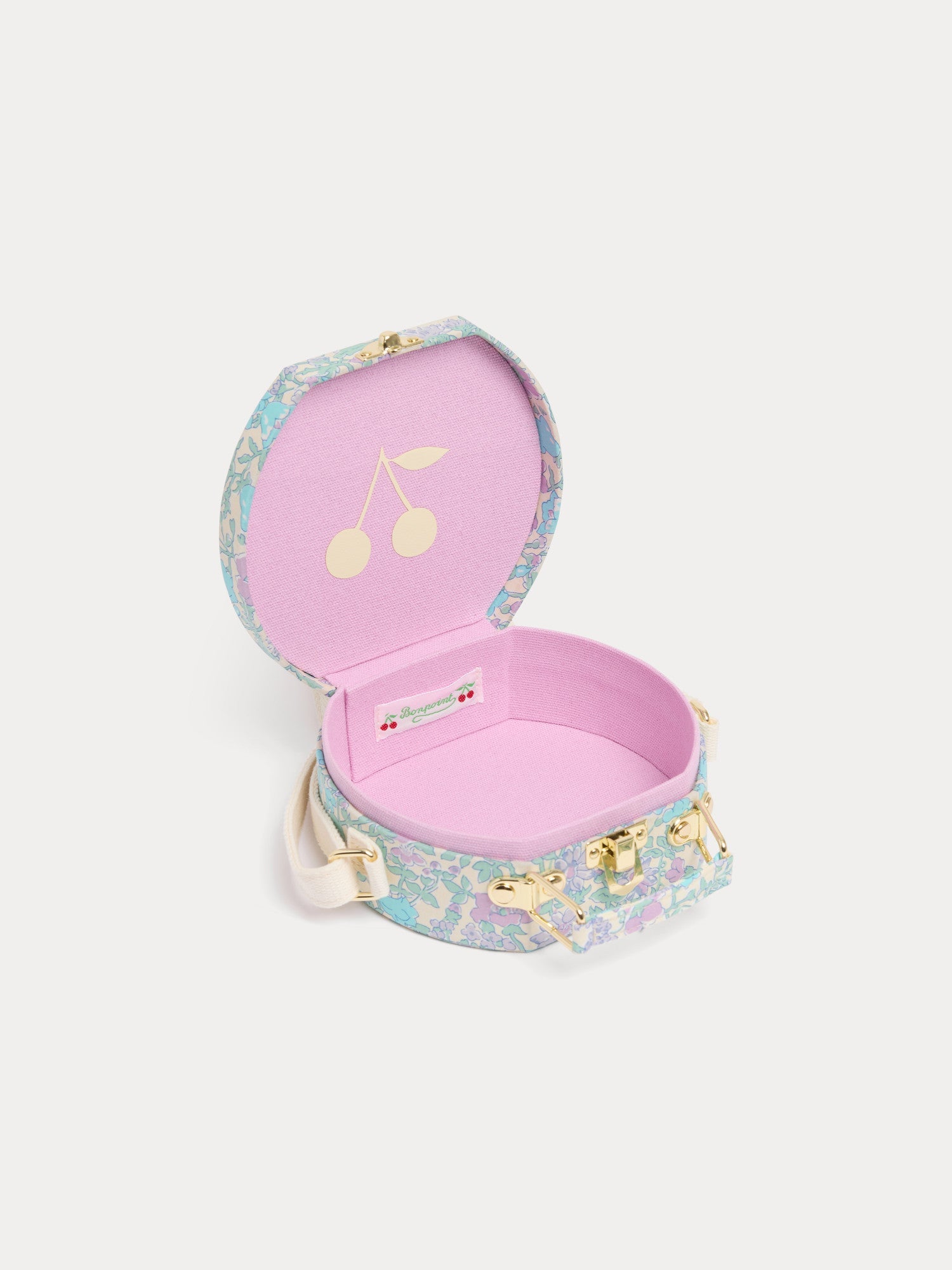 Sac valise en tissu Liberty imprimé cerises en coton biologique
