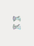 Barrette en tissu bleu en coton biologique