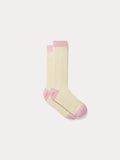chaussettes en cachemire jaune clair chiné