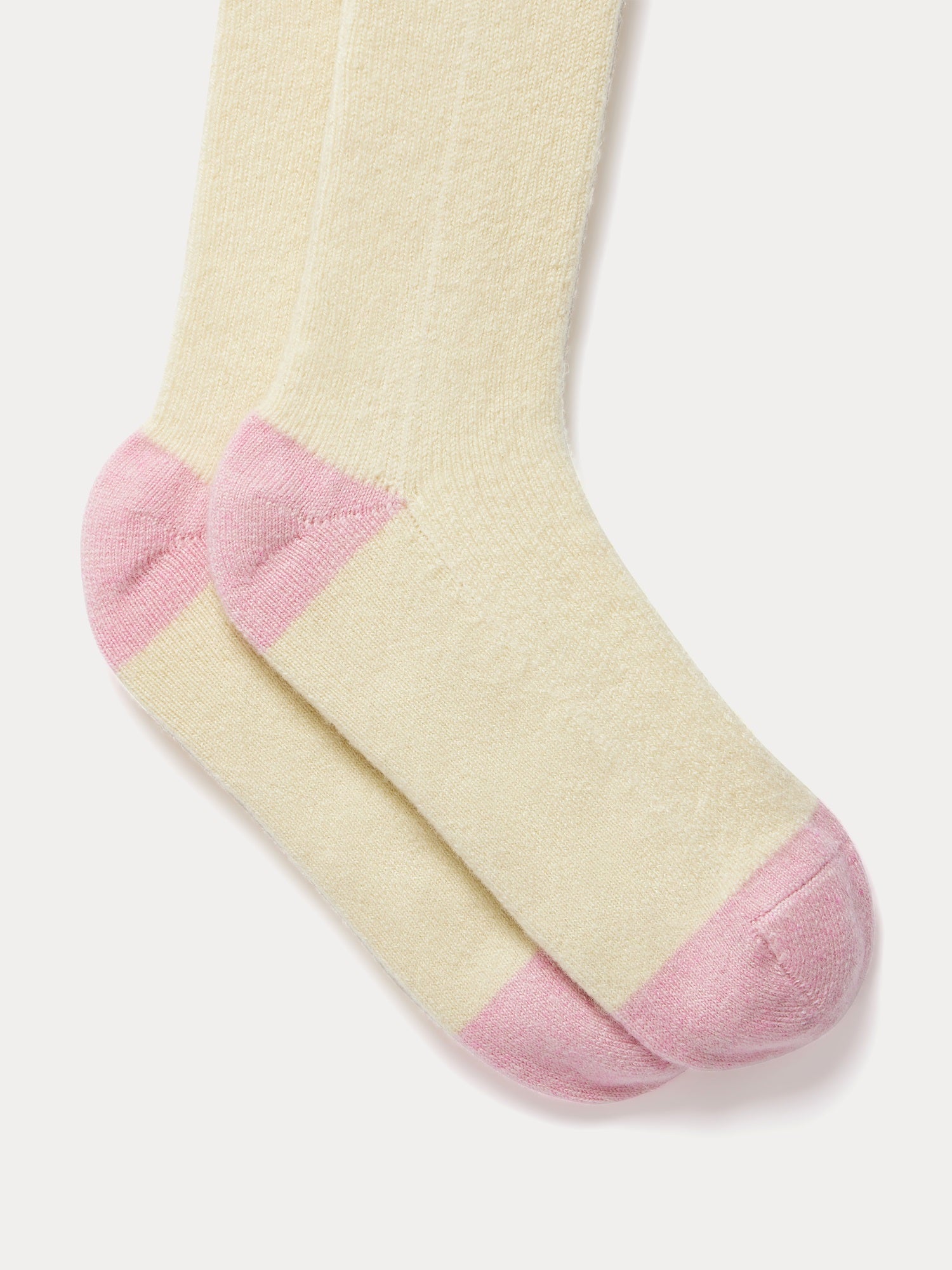 chaussettes en cachemire jaune clair chiné