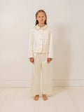 veste ornée de strass et de perles brodés main en coton biologique et viscose