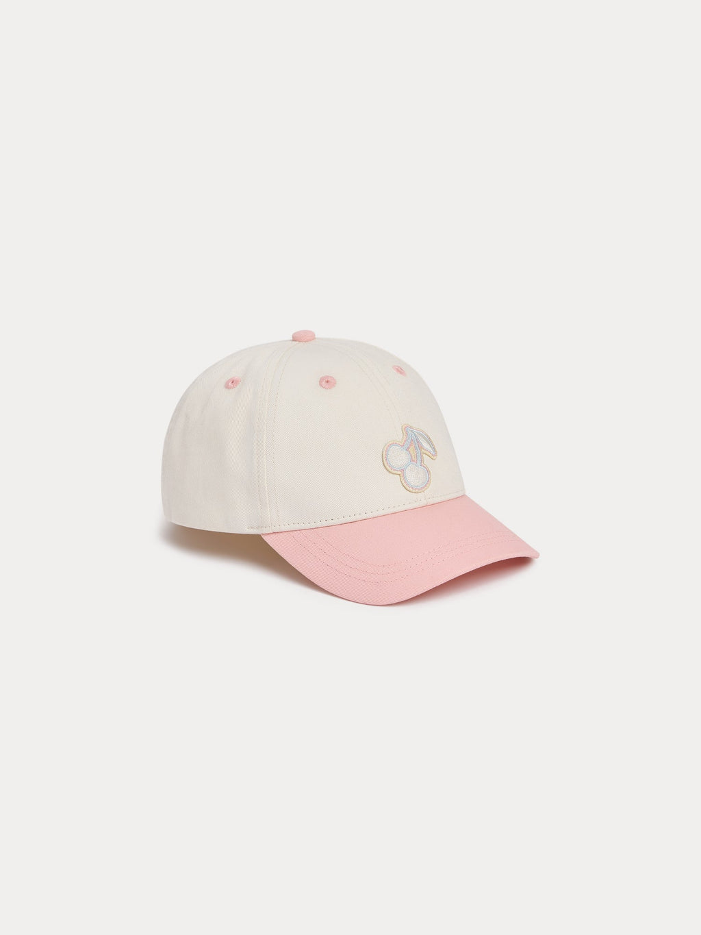 casquette bicolore avec écusson cerise