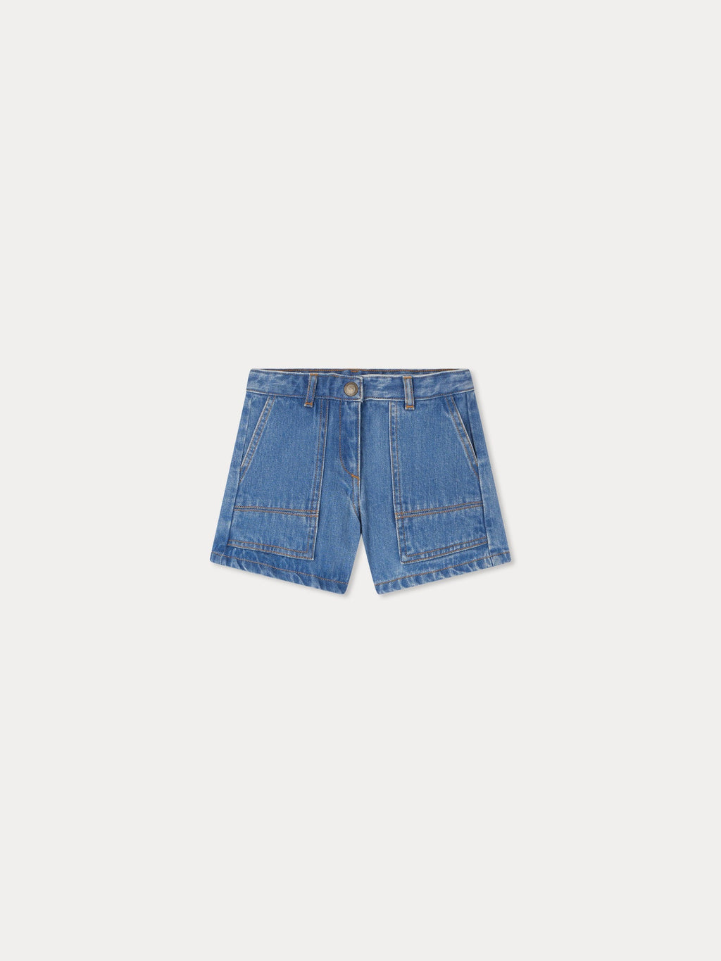 short en jean bleu à poches