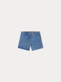 short en jean bleu à poches