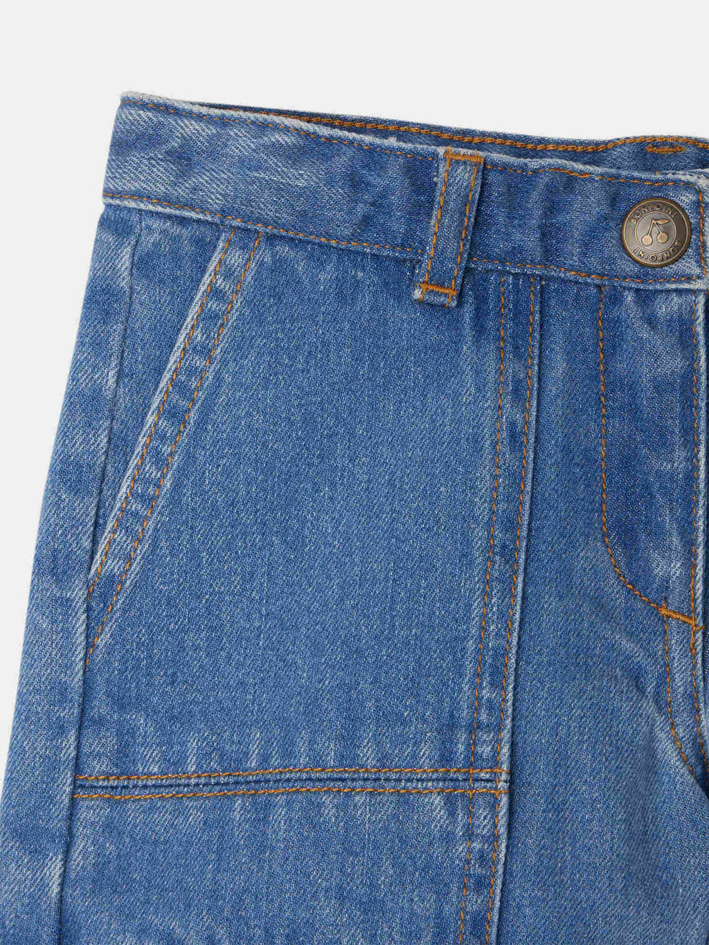 short en jean bleu à poches