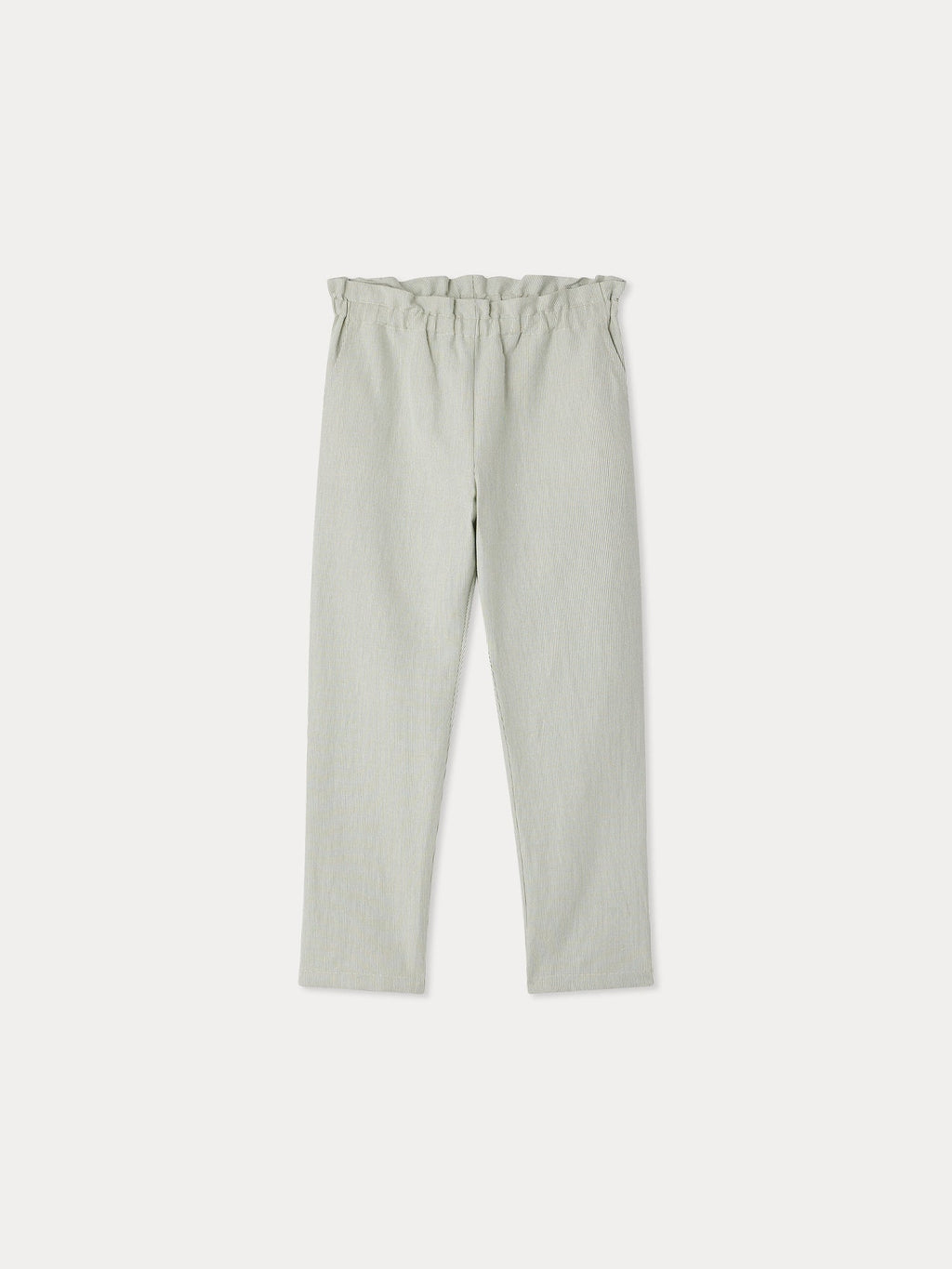 pantalon rayé en lin