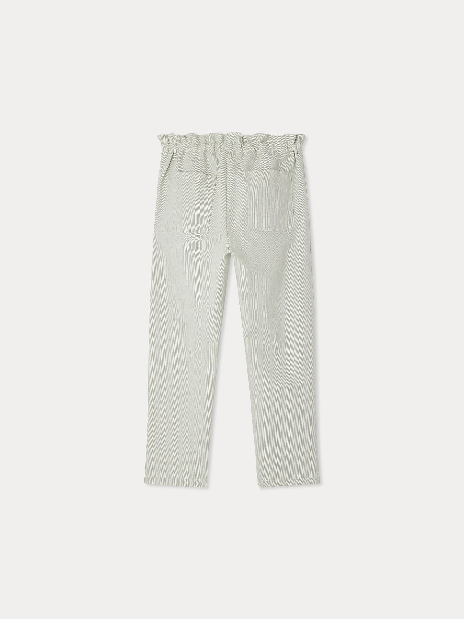 pantalon rayé en lin