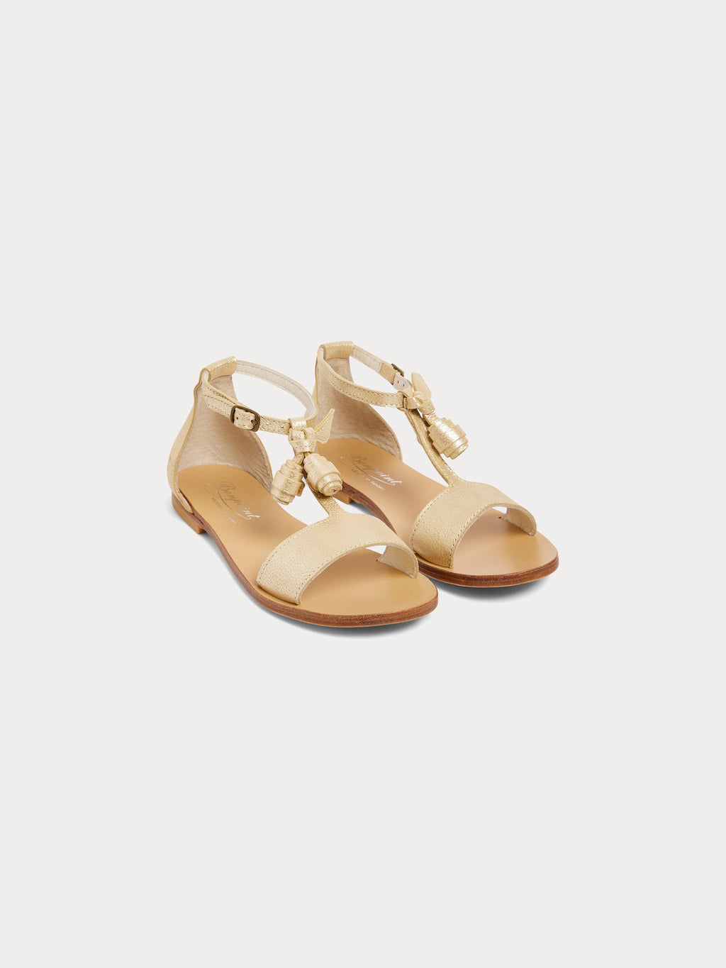 sandales en cuir cerise