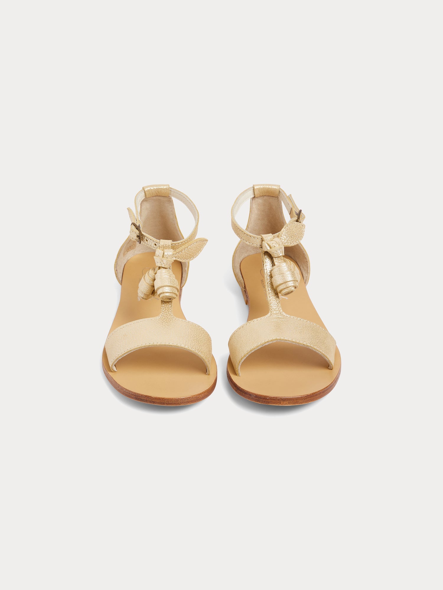 sandales en cuir cerise