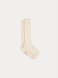 Chaussettes hautes en coton écru