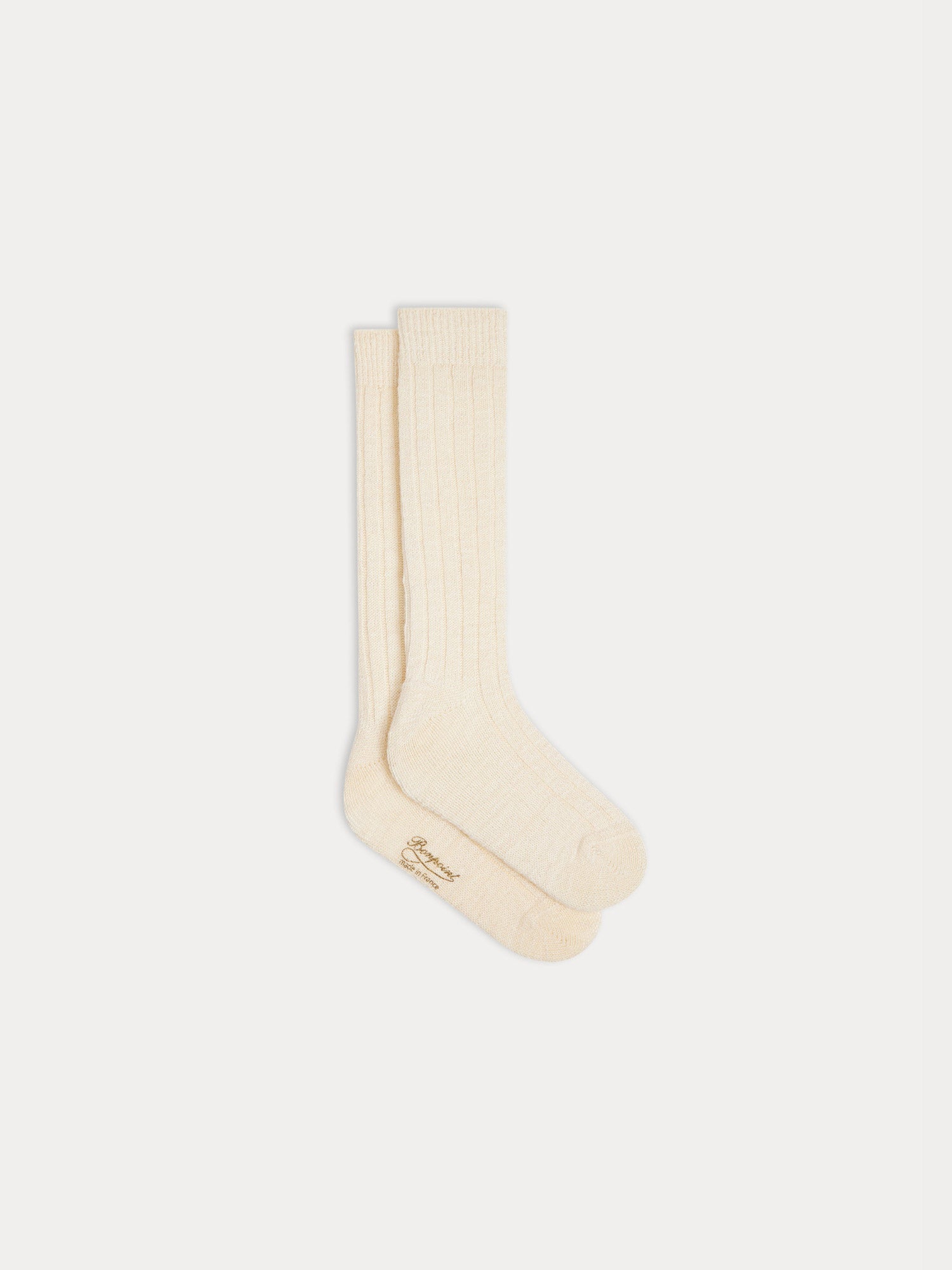 Chaussettes hautes en coton écru