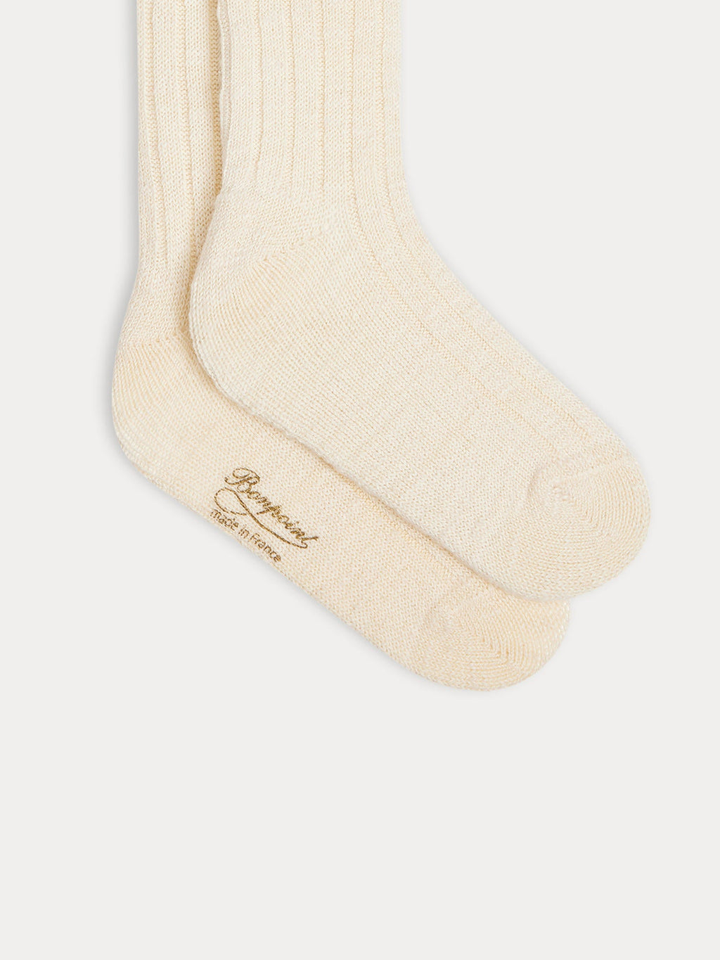 Chaussettes hautes en coton écru