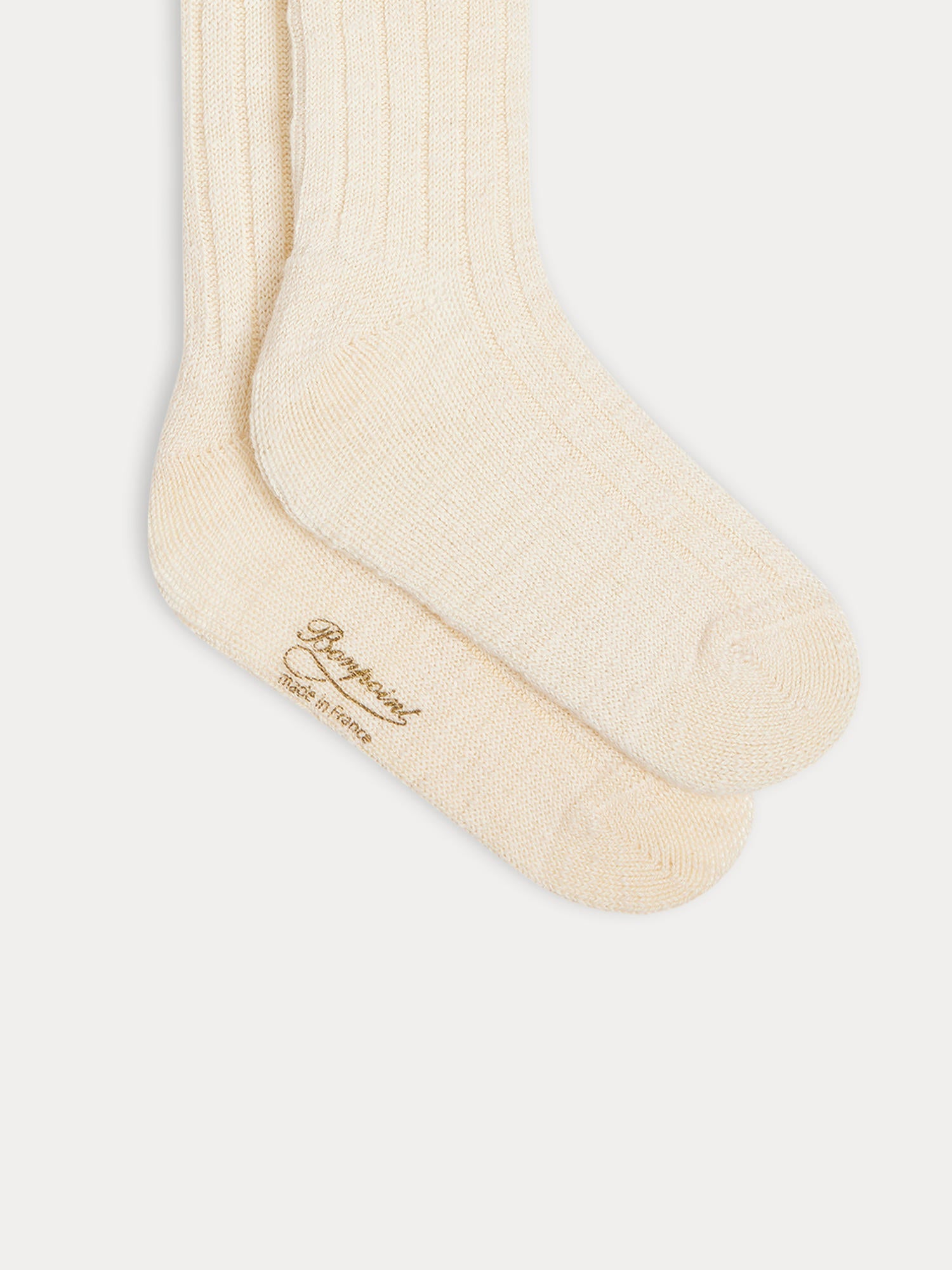 Chaussettes hautes en coton écru