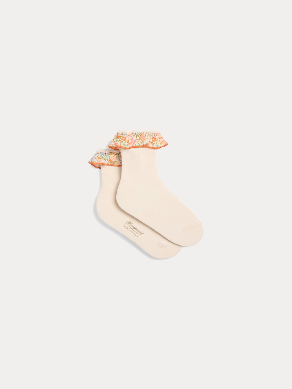 Chaussettes à volants en tissu rose
