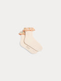 Chaussettes à volants en tissu rose