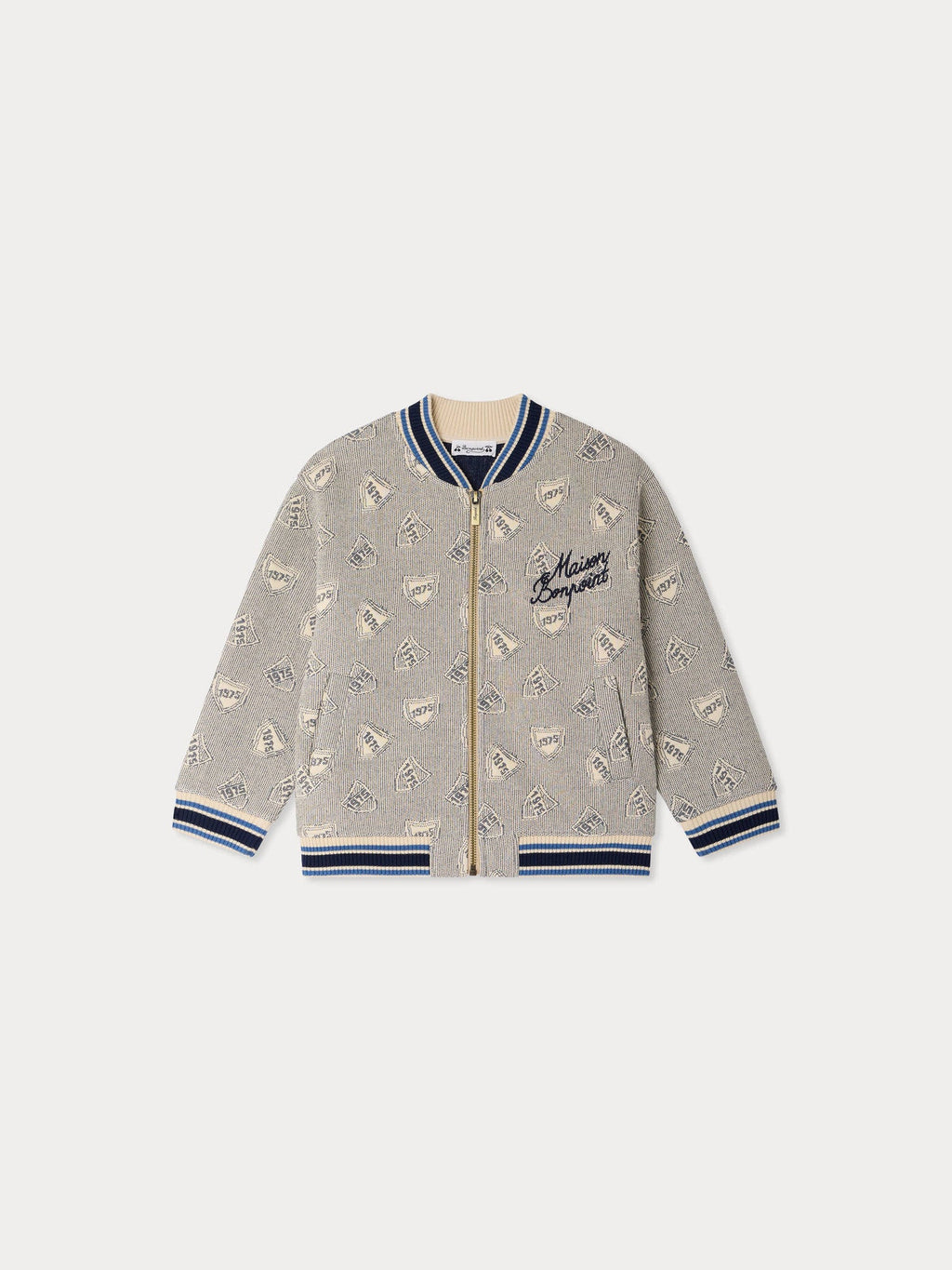 veste matelassée avec jacquard brodé en coton biologique