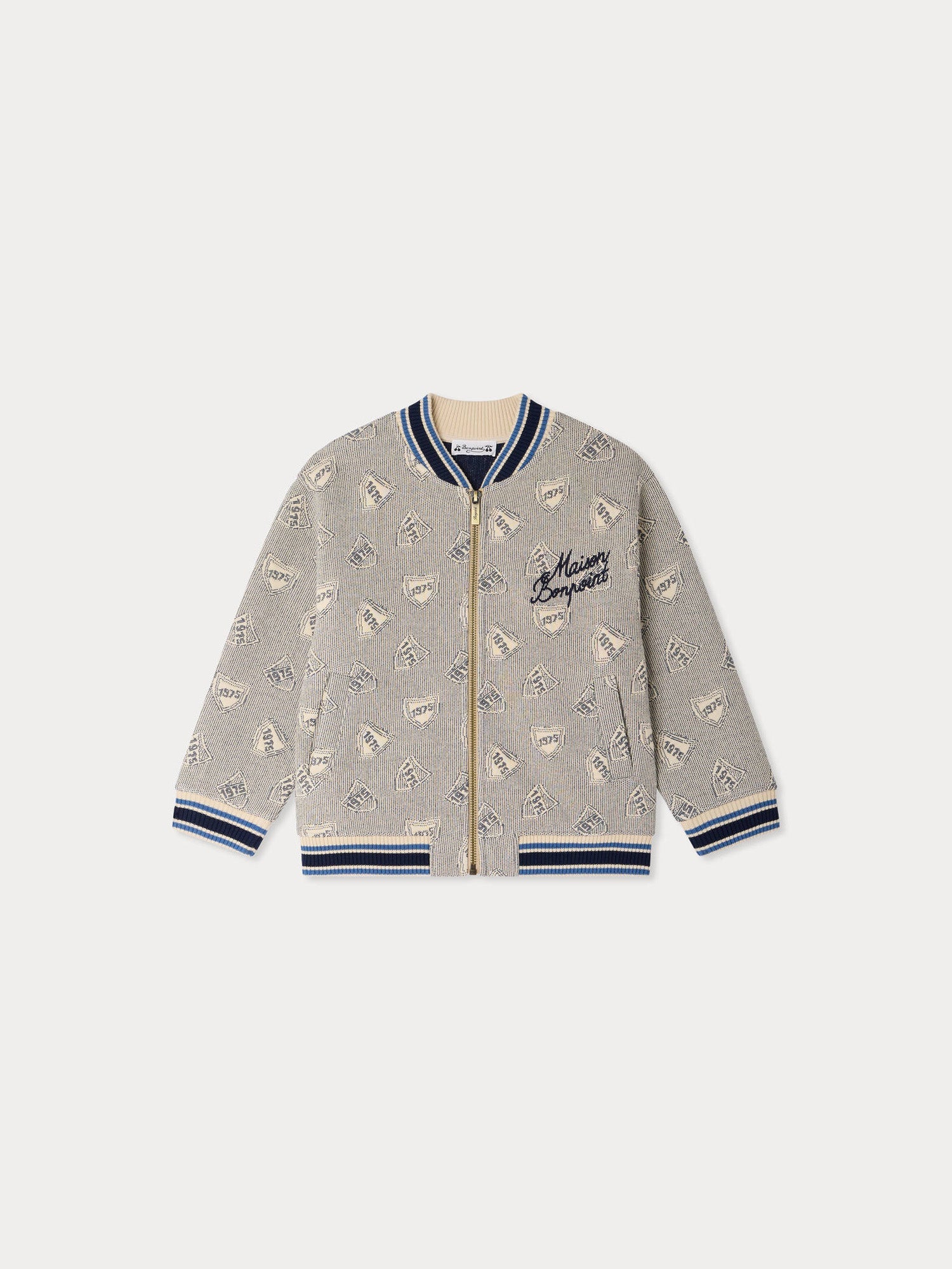 veste matelassée avec jacquard brodé en coton biologique