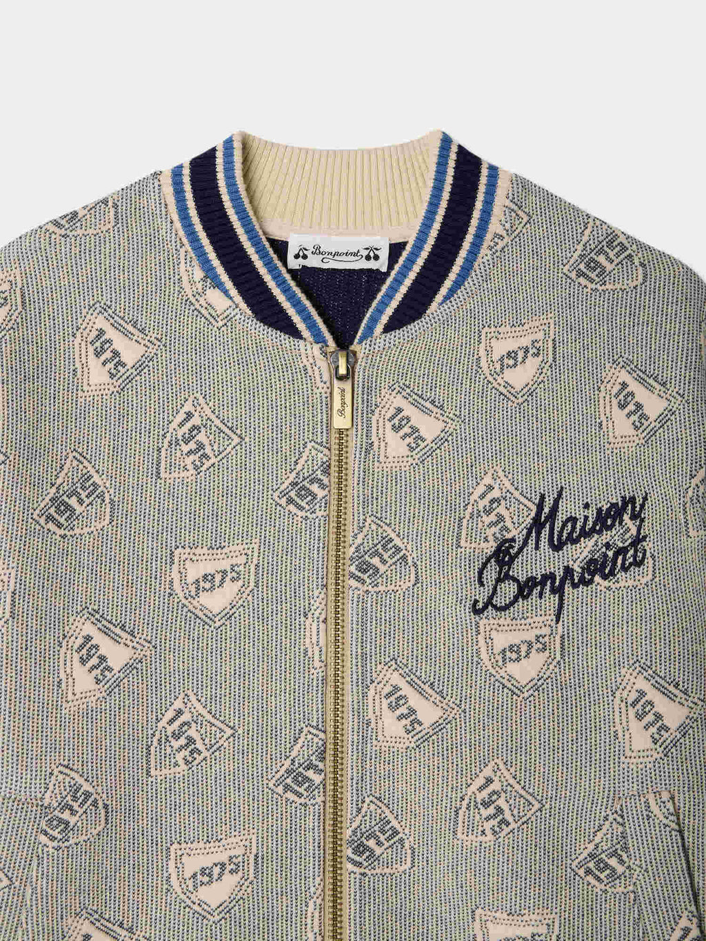 veste matelassée avec jacquard brodé en coton biologique