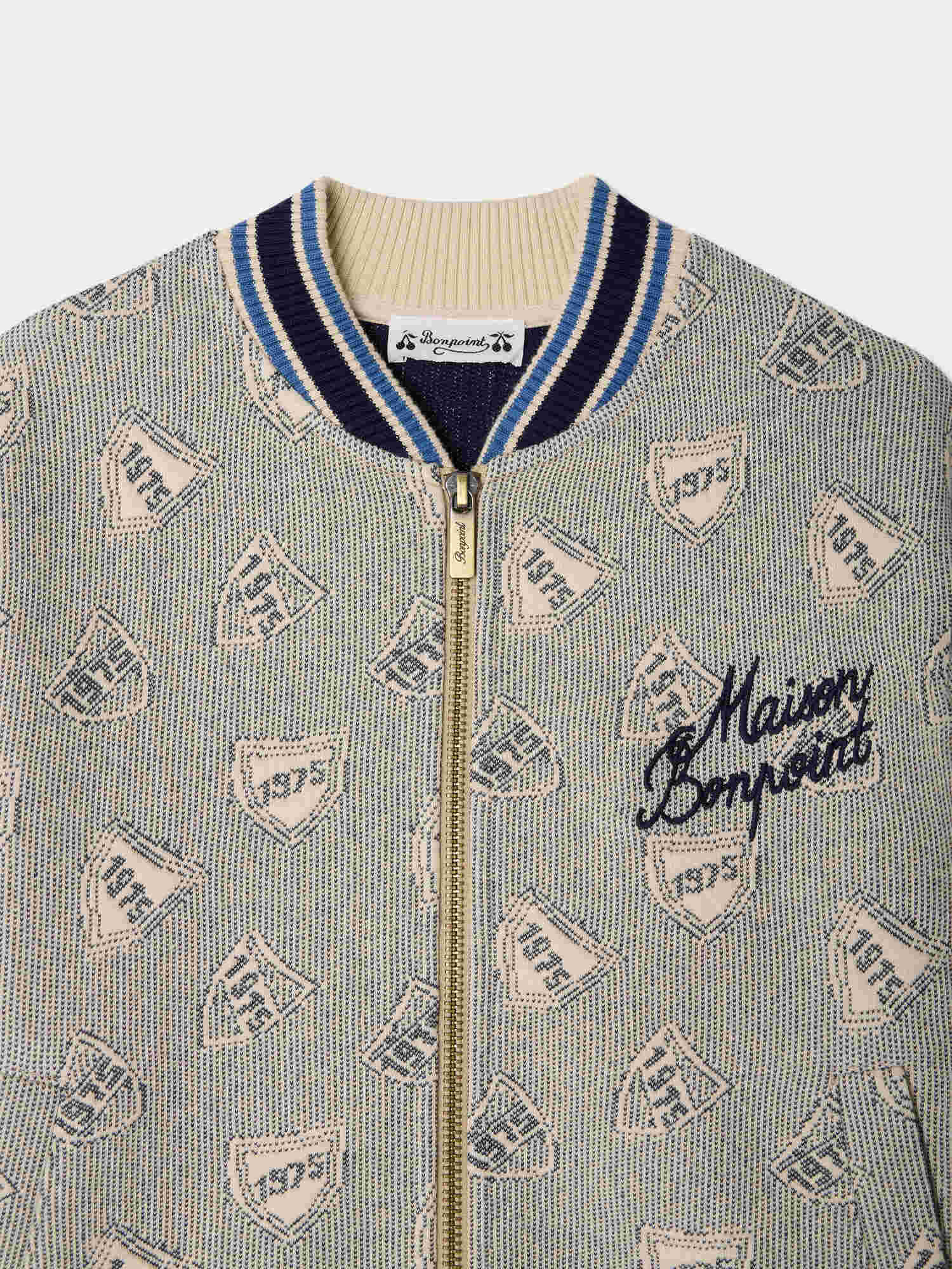 veste matelassée avec jacquard brodé en coton biologique