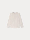 Chemise rayée à col mao en coton biologique
