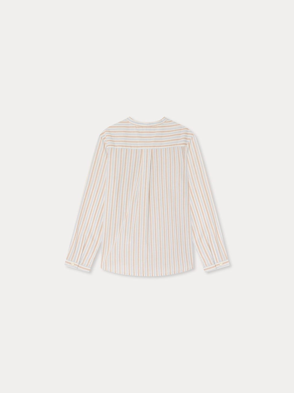 Chemise rayée à col mao en coton biologique