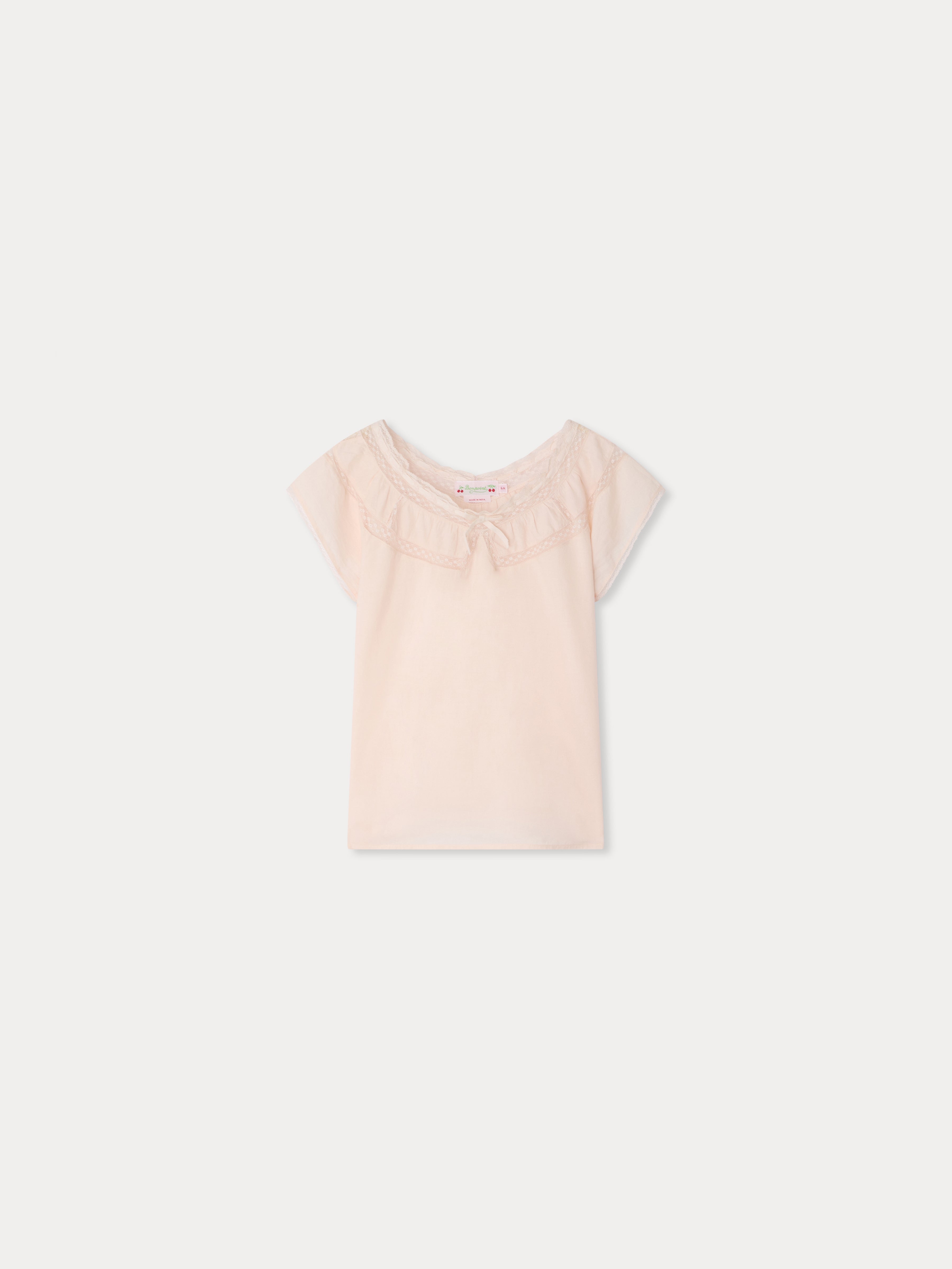 Blouse en voile de coton biologique et dentelle de Calais