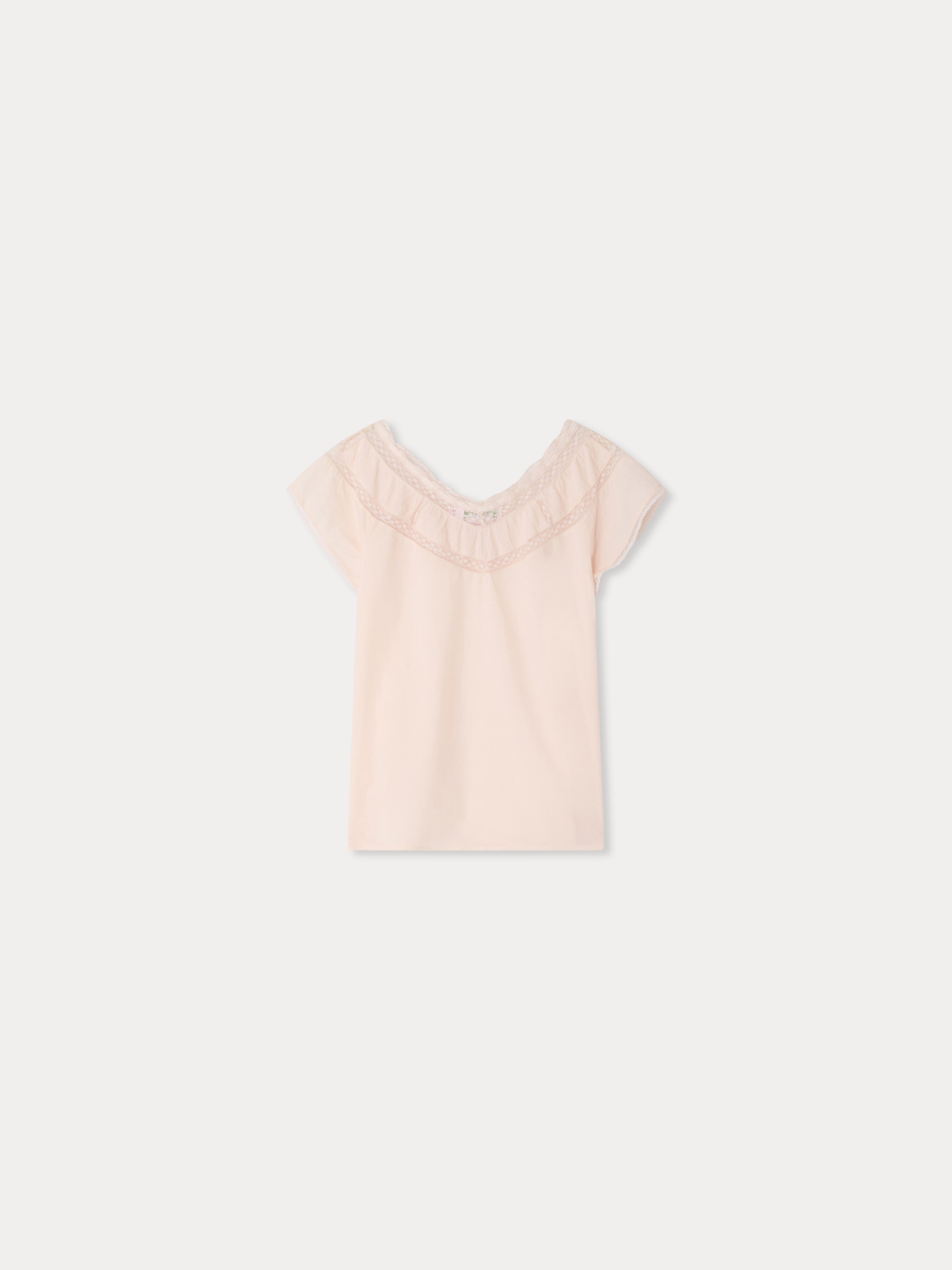 Blouse en voile de coton biologique et dentelle de Calais
