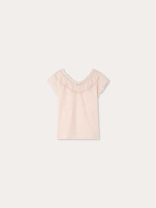 Blouse en voile de coton biologique et dentelle de Calais