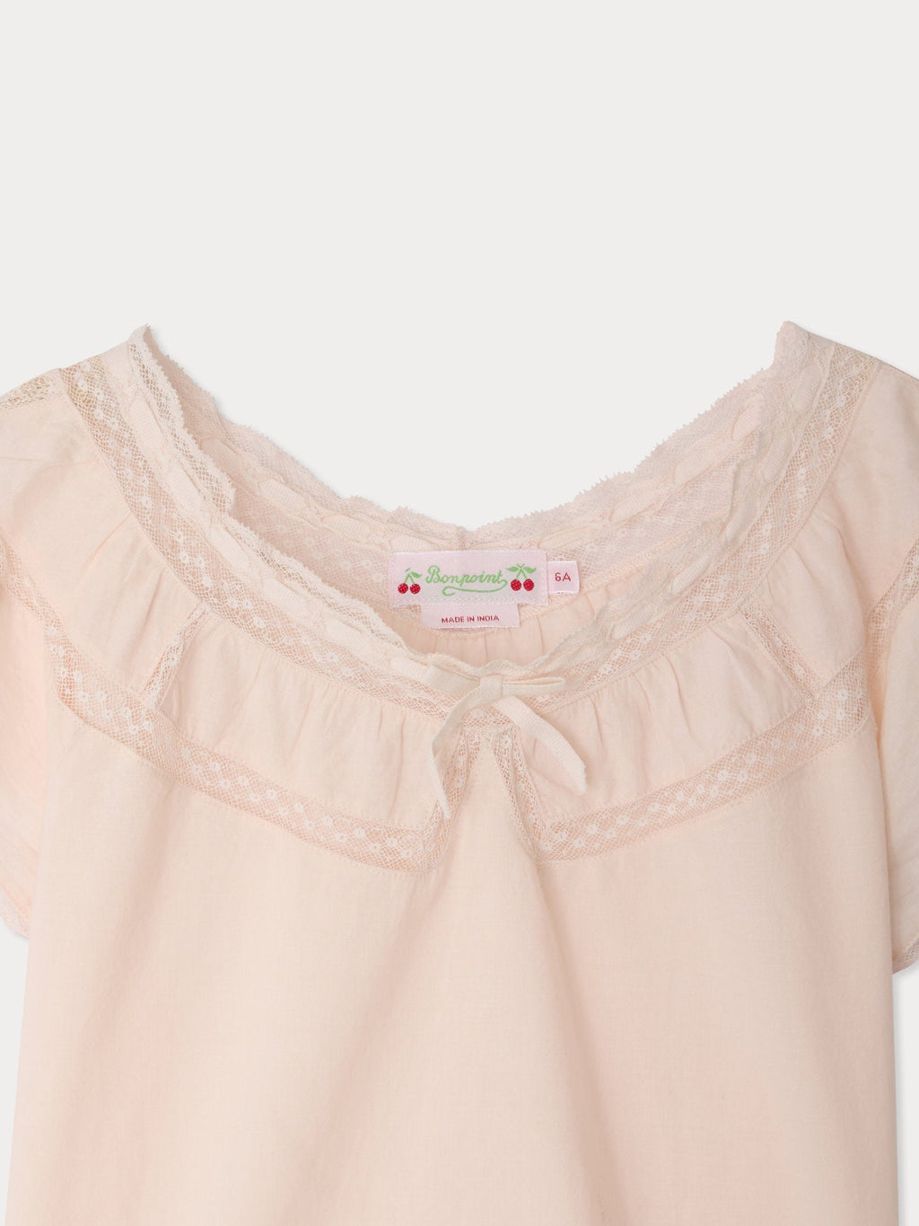 Blouse en voile de coton biologique et dentelle de Calais