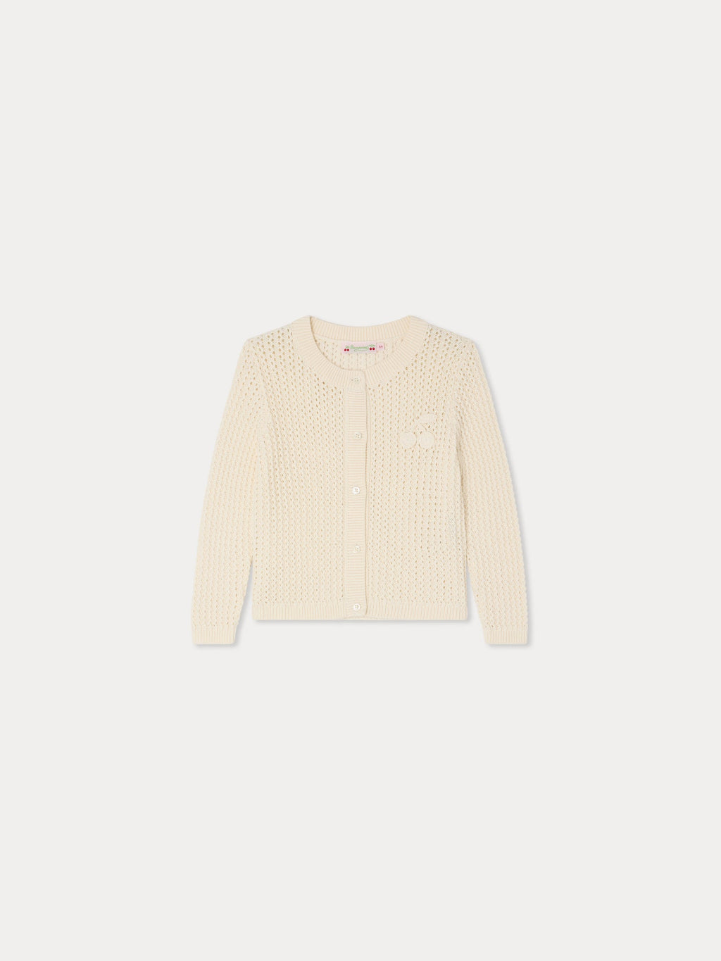 gilet col rond en crochet et brodé à la main