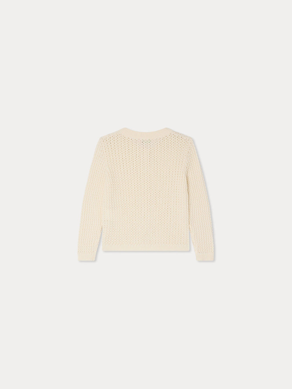gilet col rond en crochet et brodé à la main