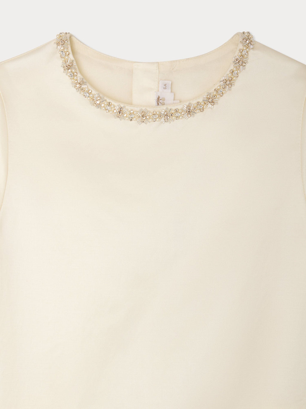 robe en coton biologique et viscose avec broderies main de strass et perles