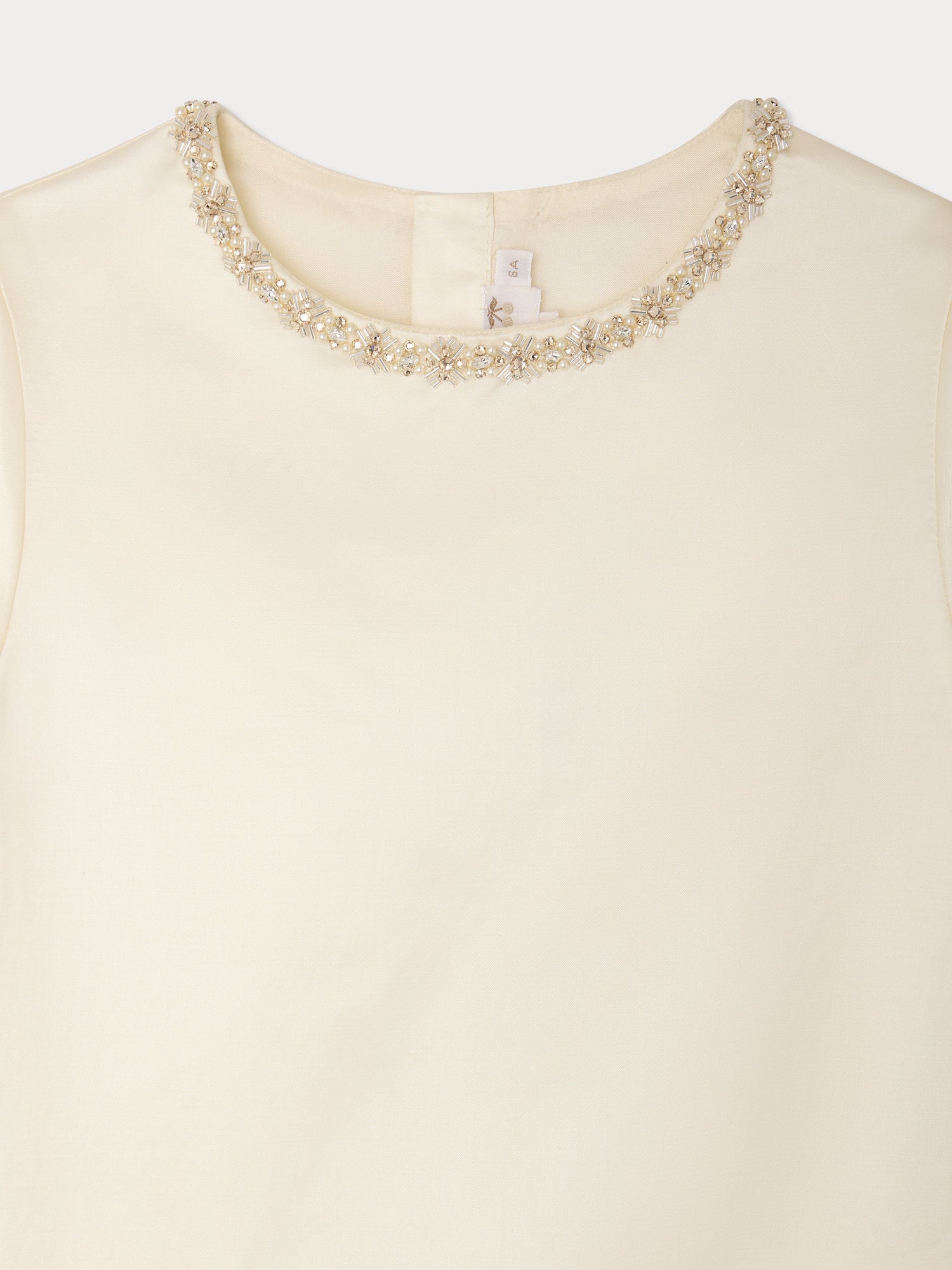 robe en coton biologique et viscose avec broderies main de strass et perles