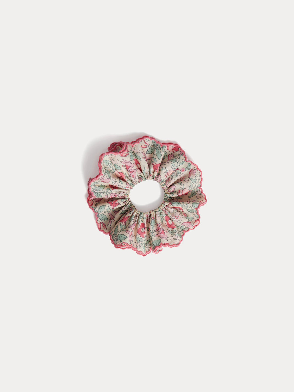 Chouchou en tissu de coton biologique avec bord brodé