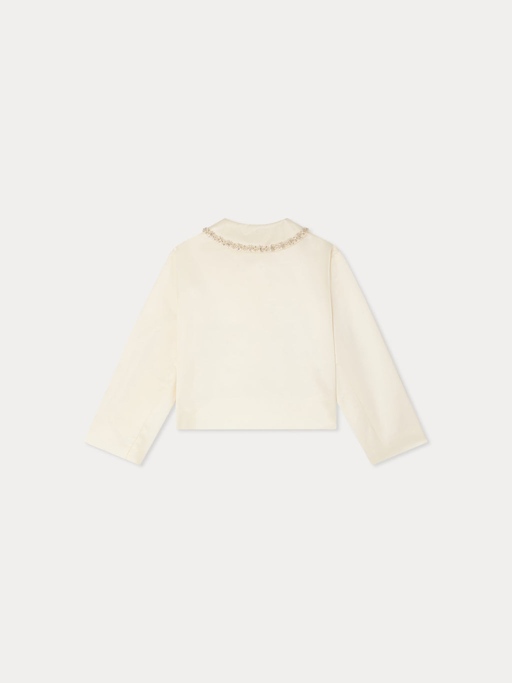 veste ornée de strass et de perles brodés main en coton biologique et viscose