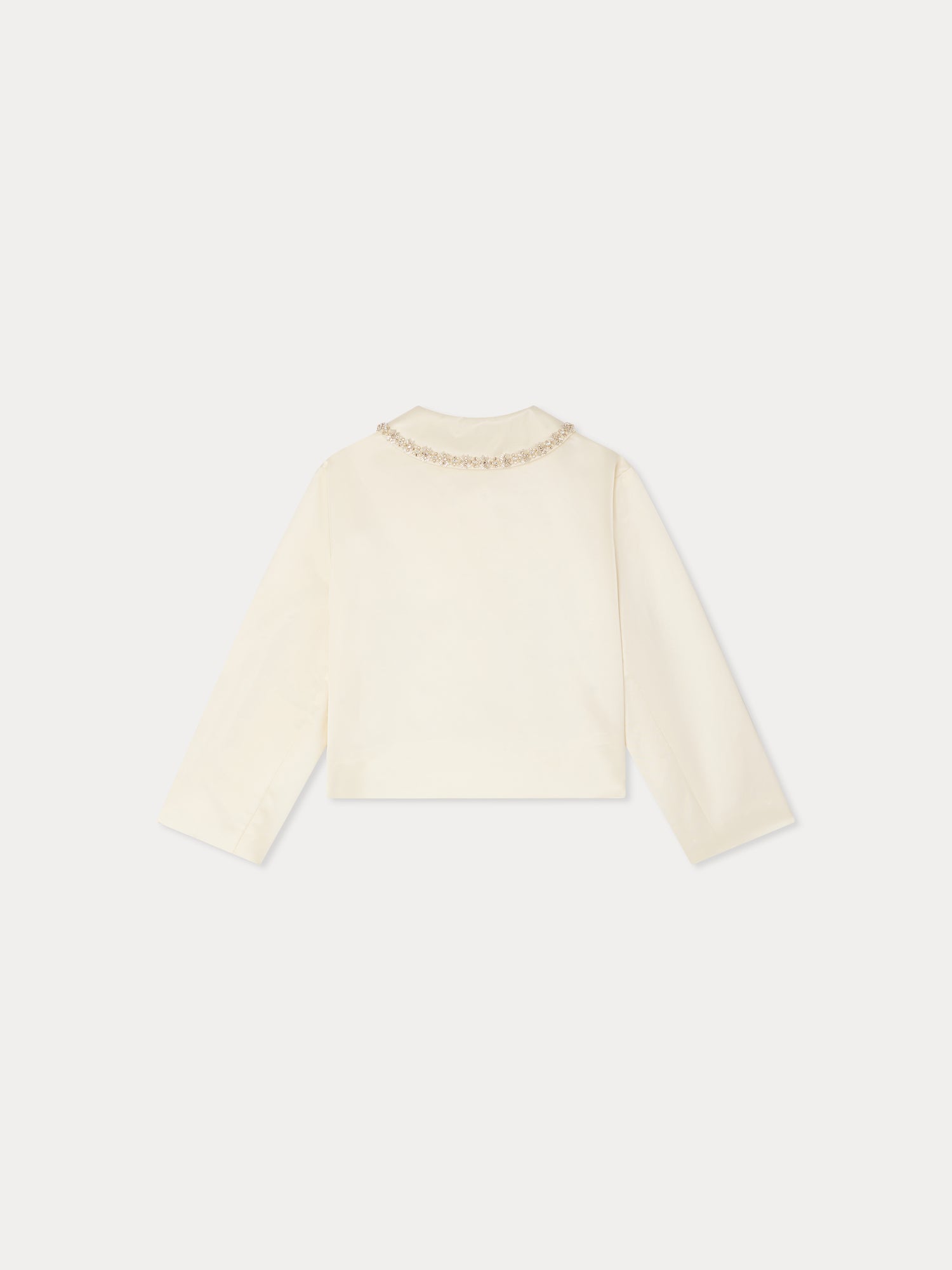 veste ornée de strass et de perles brodés main en coton biologique et viscose