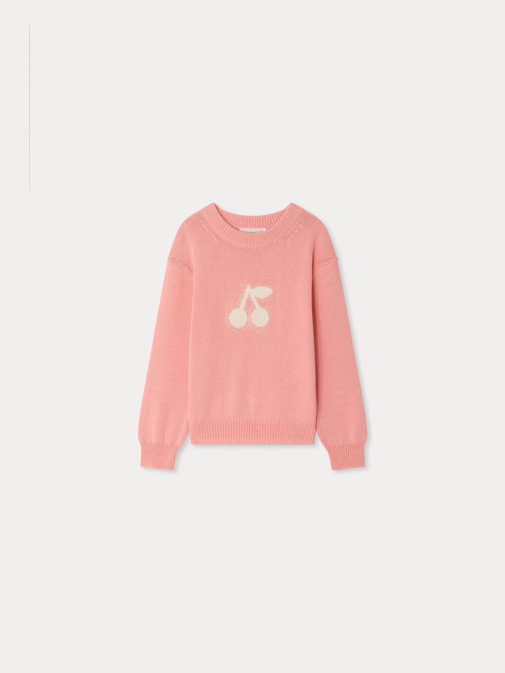 pull brodé de cerises