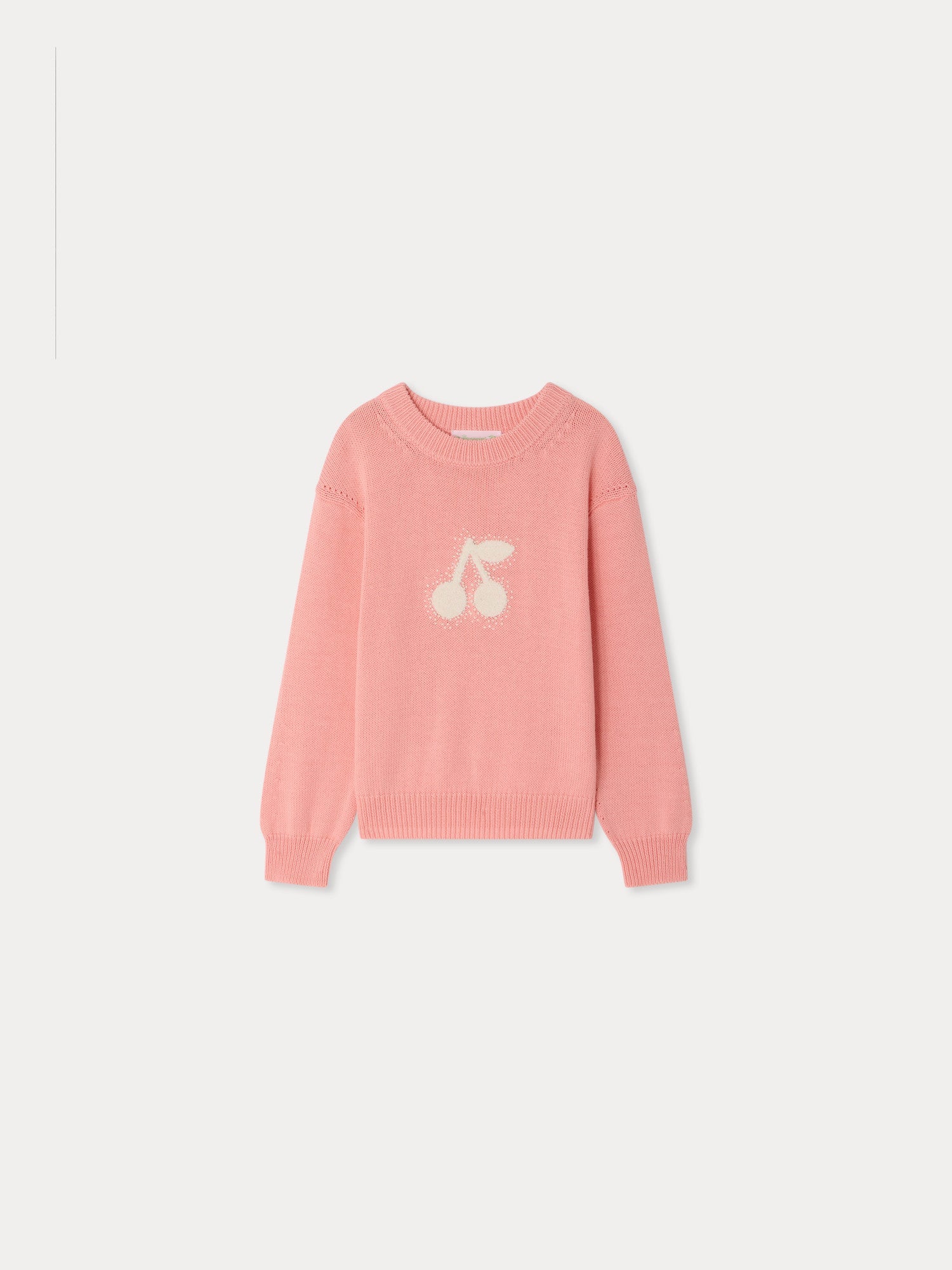 pull brodé de cerises