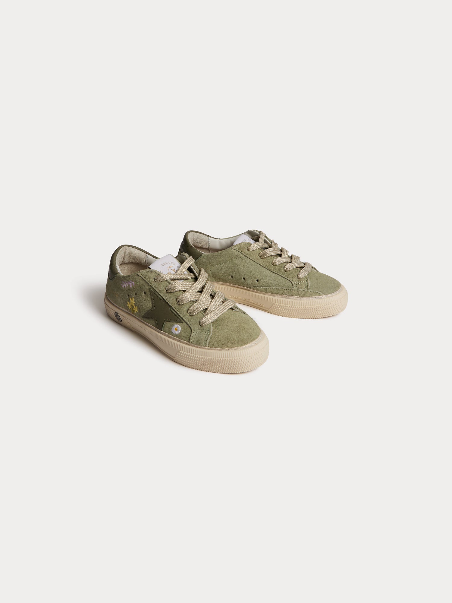 baskets enfant vert-gris
