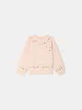 sweat-shirt en coton bio avec broderies florales à la main
