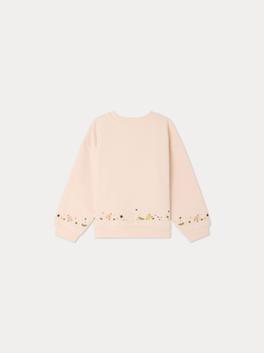 sweat-shirt en coton bio avec broderies florales à la main
