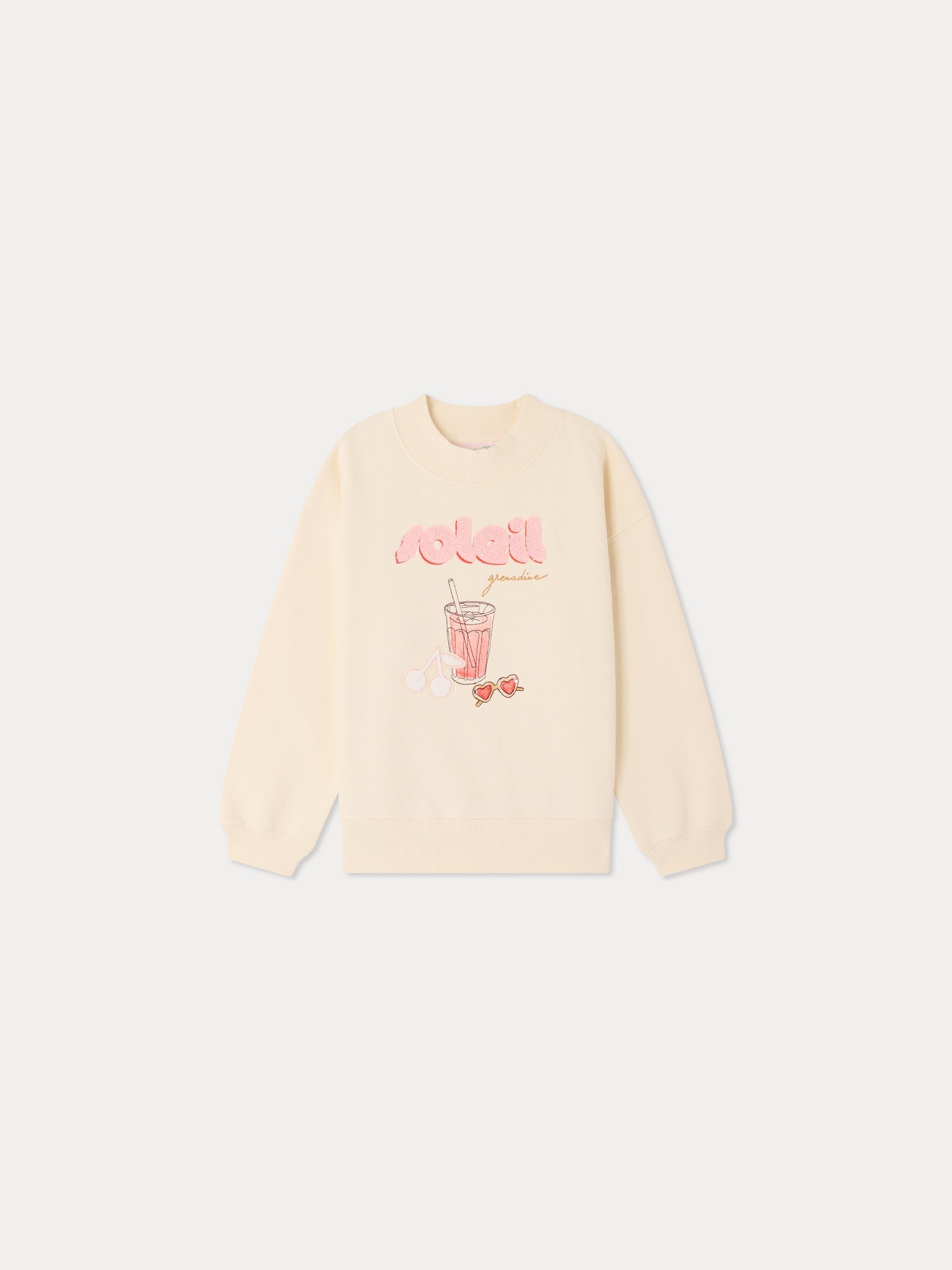 sweat-shirt avec un imprimé verre à sirop