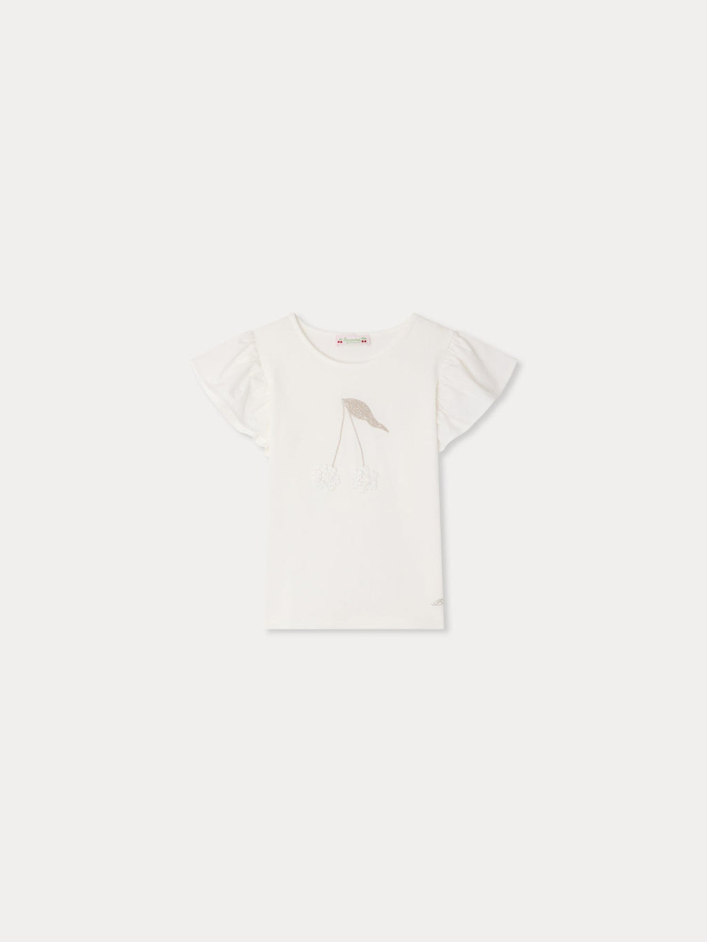 T-shirt brodé cerise en coton biologique
