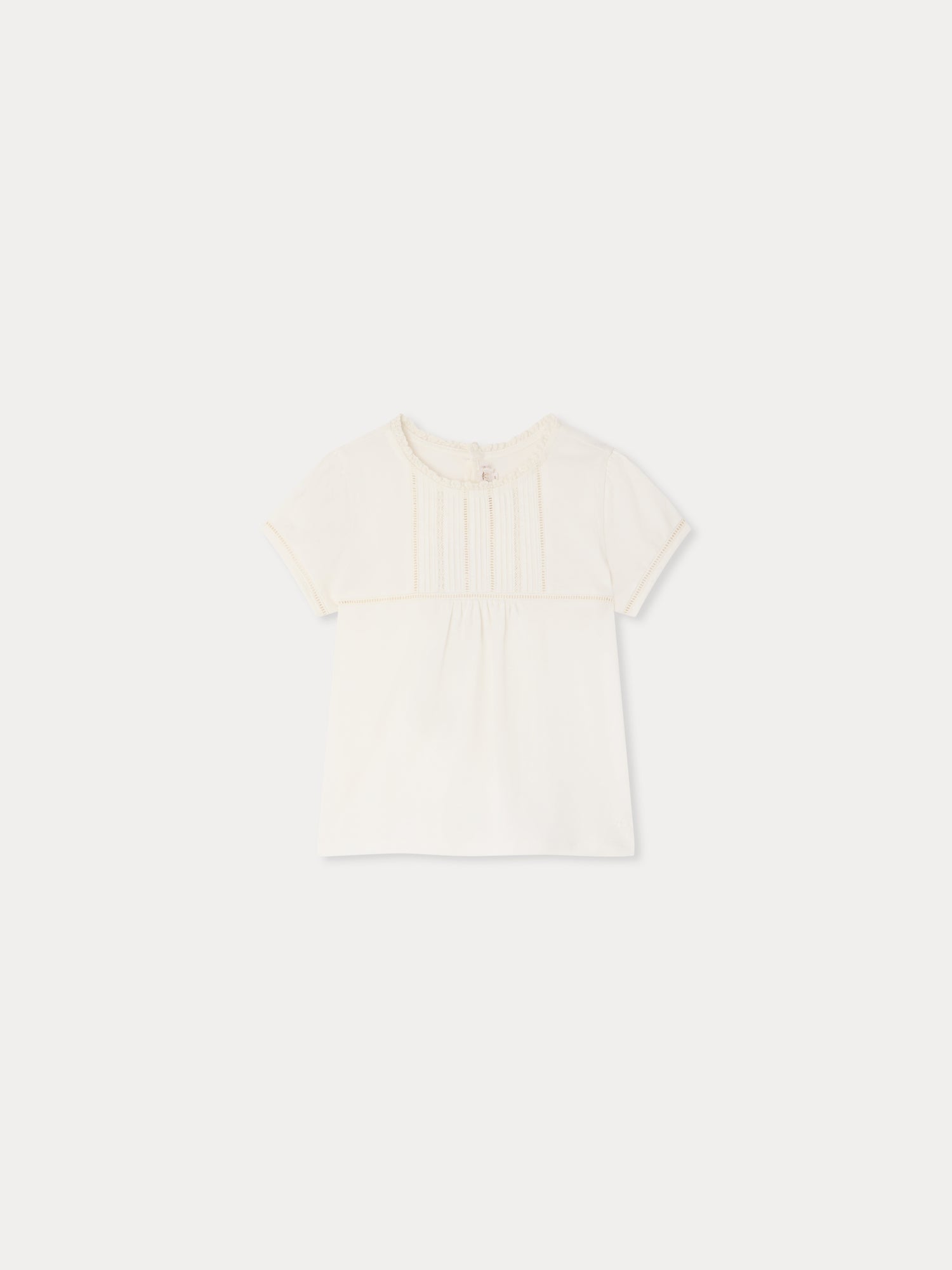T-shirt avec empiècement en dentelle en coton biologique