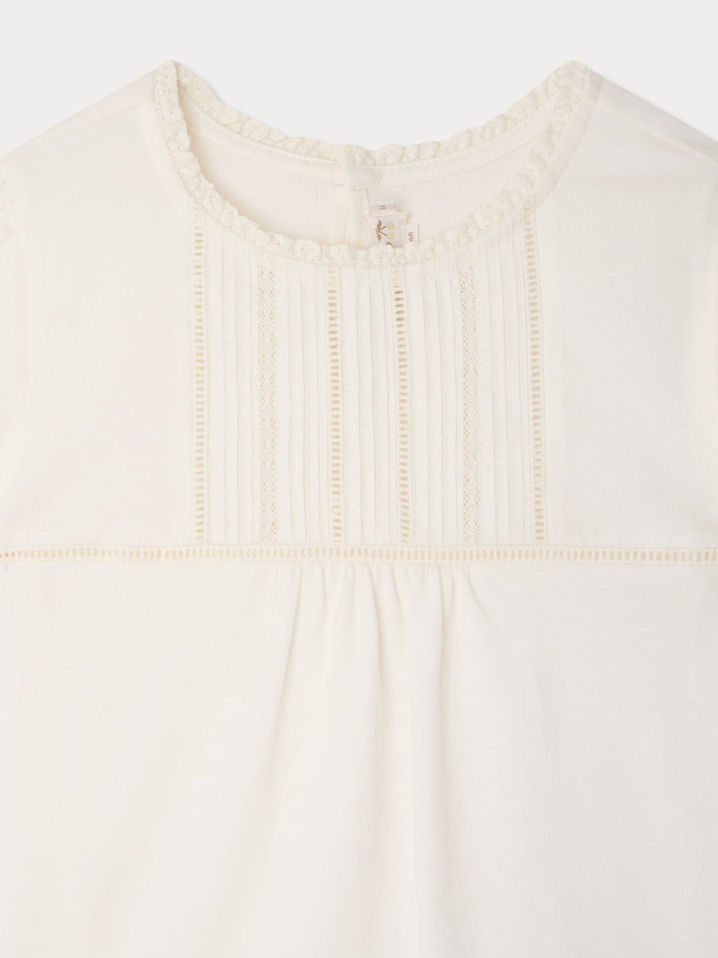 T-shirt avec empiècement en dentelle en coton biologique