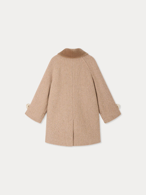 manteau à col de velours et doublure matelassée